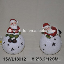 Keramik Weihnachten Ornament santa mit LED